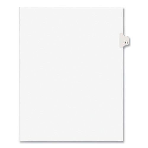 Preprinted Legal Exhibit Side Tab Index Dividers, Avery Style, 10-Tab, 81, 11 x 8.5, White, 25/Pack, (1081)-(AVE01081)
