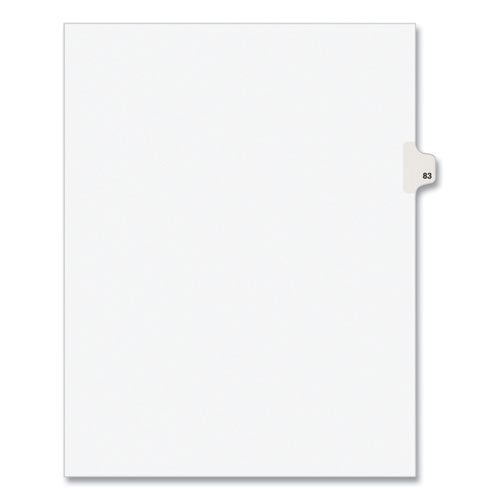 Preprinted Legal Exhibit Side Tab Index Dividers, Avery Style, 10-Tab, 83, 11 x 8.5, White, 25/Pack, (1083)-(AVE01083)