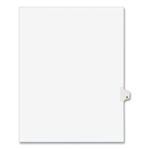 Preprinted Legal Exhibit Side Tab Index Dividers, Avery Style, 26-Tab, R, 11 x 8.5, White, 25/Pack, (1418)-(AVE01418)