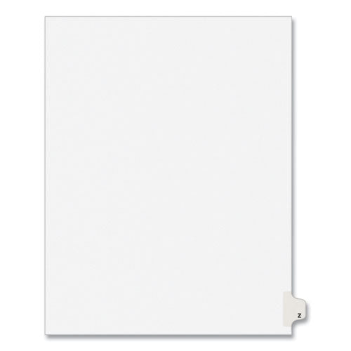 Preprinted Legal Exhibit Side Tab Index Dividers, Avery Style, 26-Tab, Z, 11 x 8.5, White, 25/Pack, (1426)-(AVE01426)