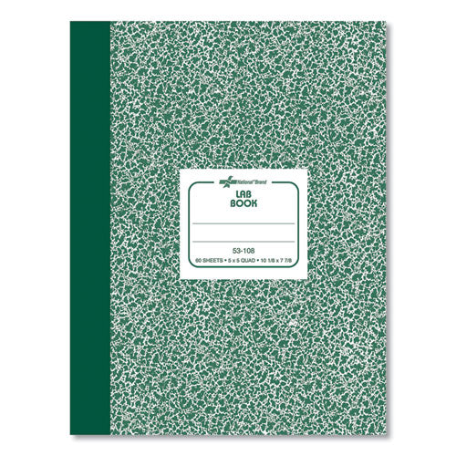 Composition Lab Notebook, Quadrille Rule, Green Cover, (60) 10.13 x 7.88 Sheets-(RED53108)