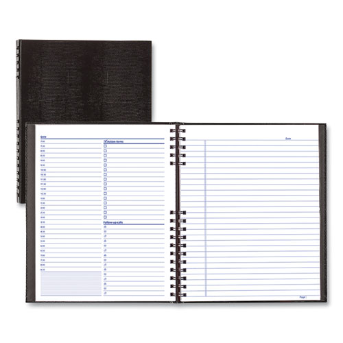 NotePro Undated Daily Planner, 10.75 x 8.5, Black Cover, Undated-(REDA30C81)