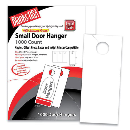 Small Micro-Perforated Door Hangers, 67 lb Bristol Weight, 8.5 x 11, White, 3 Hangers/Sheet, 334 Sheets/Pack-(BLA310B6WH)