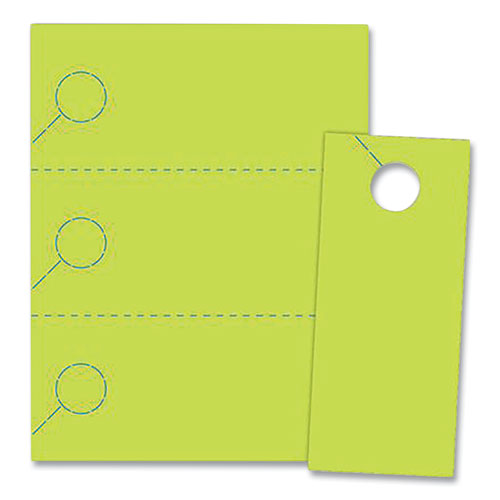 Small Micro-Perforated Door Hangers, 65 lb Cover Weight, 8.5 x 11, Green, 3 Hangers/Sheet, 334 Sheets/Pack-(BLA310T6SG)