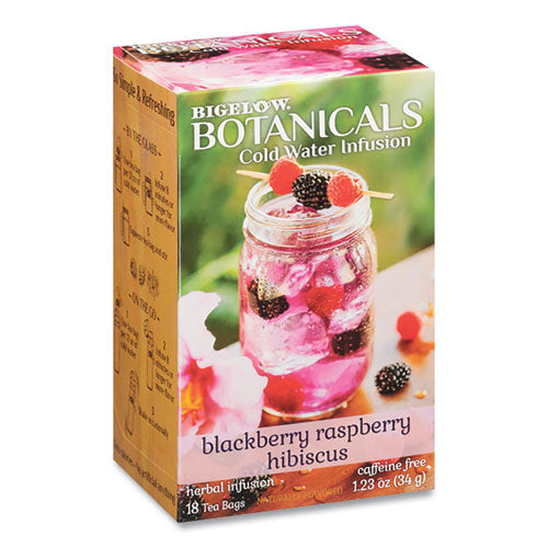 Botanicals Blackberry Raspberry Hibiscus Cold Water Herbal Infusion, 0.7 oz Tea Bag, 18/Box-(BTC39000)