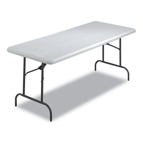 IndestrucTables Too 600 Series Folding Table, Rectangular Top, 600 lb Capacity, 72w x 30d x 29h, Platinum-(ICE65323)