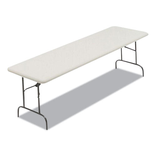 IndestrucTables Too 600 Series Folding Table, Rectangular Top, 600 lb Capacity, 96w x 30d x 29h, Platinum-(ICE65333)