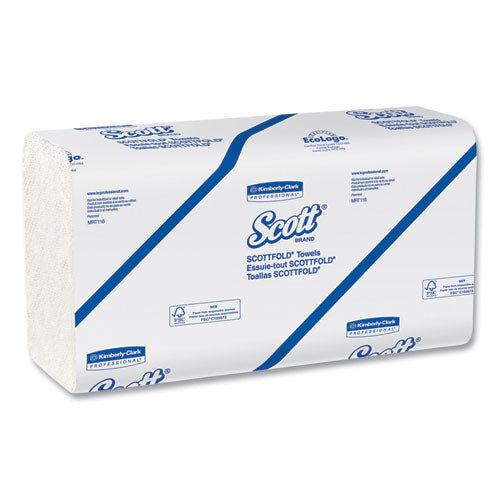 Essential Low Wet Strength Multi-Fold Towels, 1-Ply, 9.4 x 12.4, White, 175/Pack, 25 Packs/Carton-(KCC45957)