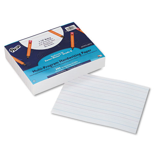 Multi-Program Handwriting Paper, 16 lb, 1 1/8" Long Rule, One-Sided, 8 x 10.5, 500/Pack-(PAC2418)
