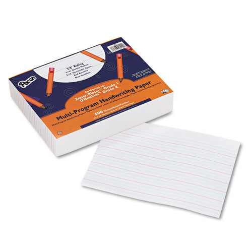 Multi-Program Handwriting Paper, 16 lb, 5/8" Long Rule, One-Sided, 8 x 10.5, 500/Pack-(PAC2420)