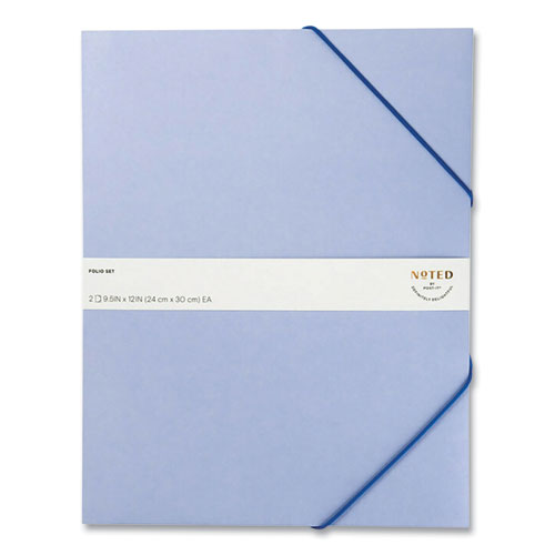 Folio, 1 Section, Elastic Cord Closure, Letter Size, Blue, 2/Pack-(MMMFOLBLU)