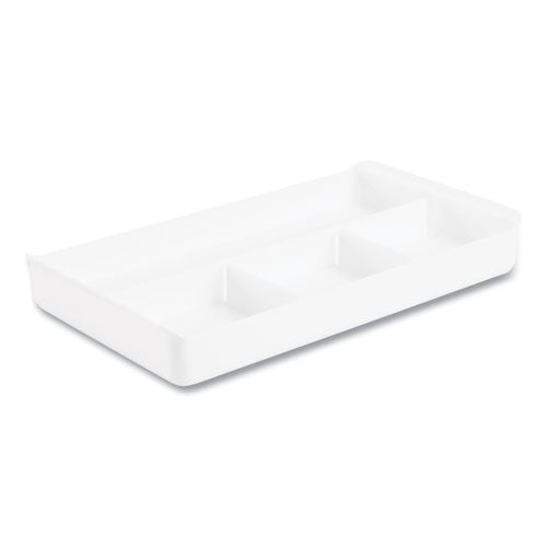 The Get-It-Together Drawer Organizer, Four Compartments, 13.5 x 7.75 x 2, Polystyrene Plastic, White-(PPJ105085)