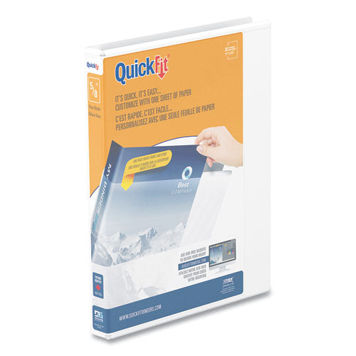 QuickFit Round-Ring View Binder, 3 Rings, 0.63" Capacity, 11 x 8.5, White-(STW88000)