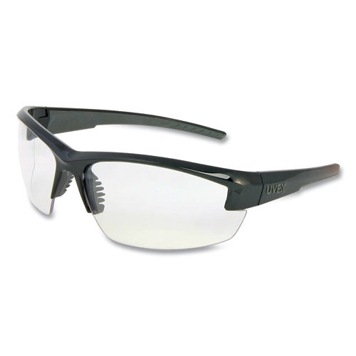 Mercury Safety Glasses, Scratch-Resistant, Clear Lens, Black/Gray Frame-(UVXS1500)