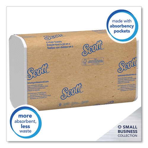 Essential C-Fold Towels for Business, Convenience Pack, 1-Ply, 10.13 x 13.15, White, 200/Pack, 9 Packs/Carton-(KCC03623)