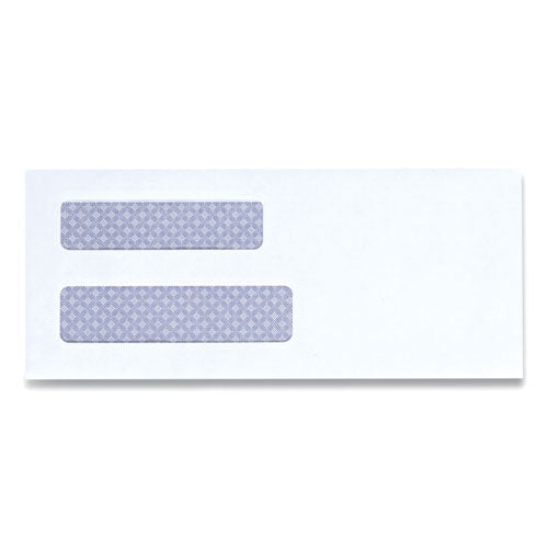 Double Window Business Envelope, #8 5/8, Square Flap, Self-Adhesive Closure, 3.63 x 8.63, White, 500/Box-(UNV35218)