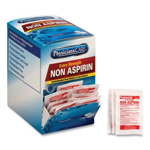 Non Aspirin Acetaminophen Medication, Two-Pack, 50 Packs/Box-(ACM90016)
