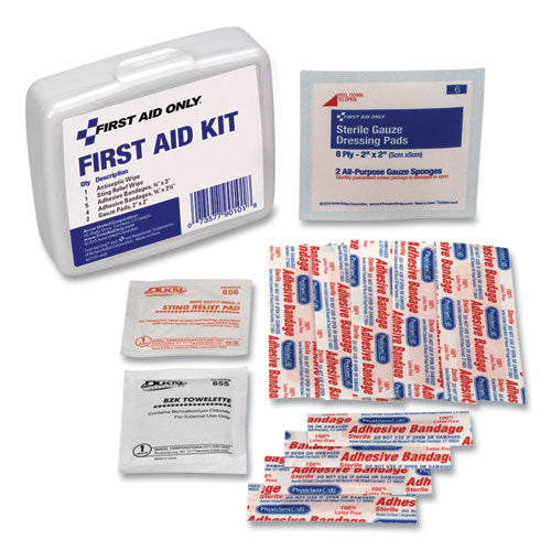 First Aid On the Go Kit, Mini, 13 Pieces, Plastic Case-(FAO90101)