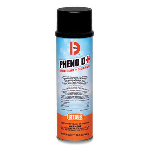 PHENO D+ Aerosol Disinfectant/Deodorizer, Citrus Scent, 16.5 oz Aerosol Spray Can, 12/Carton-(BGD33700)