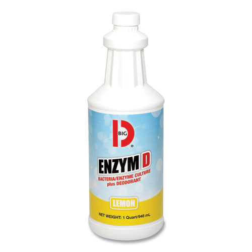 Enzym D Digester Liquid Deodorant, Lemon, 32 oz Bottle, 12/Carton-(BGD500)