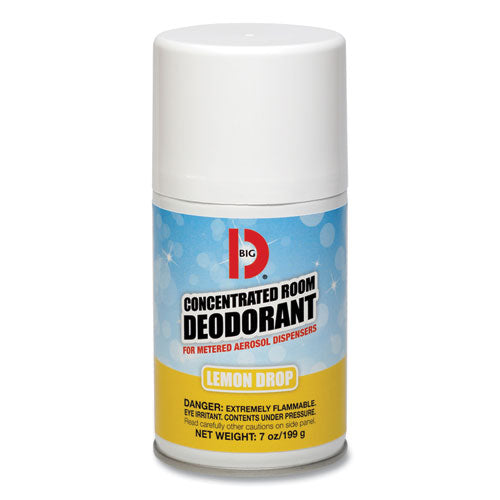 Metered Concentrated Room Deodorant, Lemon Scent, 7 oz Aerosol Spray, 12/Carton-(BGD451)