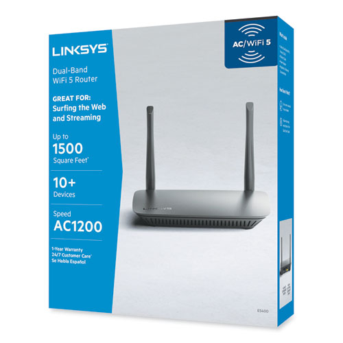AC1200 Wi-Fi Router, 5 Ports, Dual-Band 2.4 GHz/5 GHz-(LNKE5400)