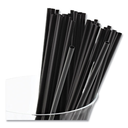 Sip Straws, 7.5", Plastic, Black, 10,000/Carton-(RPPS1525BK7)