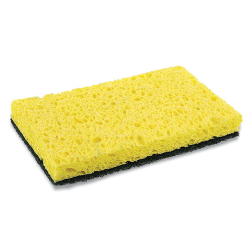 Heavy-Duty Scrubbing Sponge, 3.5 x 6, 0.85" Thick, Yellow/Green, 20/Carton-(RPPS740C20)