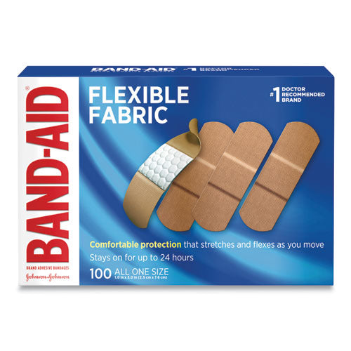 Flexible Fabric Adhesive Bandages, 1 x 3, 100/Box-(JOJ4444)