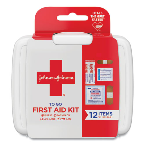 Mini First Aid To Go Kit, 12 Pieces, Plastic Case-(JOJ8295)
