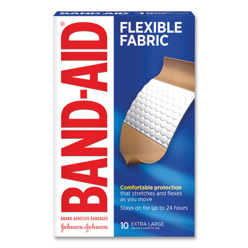 Flexible Fabric Extra Large Adhesive Bandages, 1.75 x 4, 10/Box-(JOJ5685)