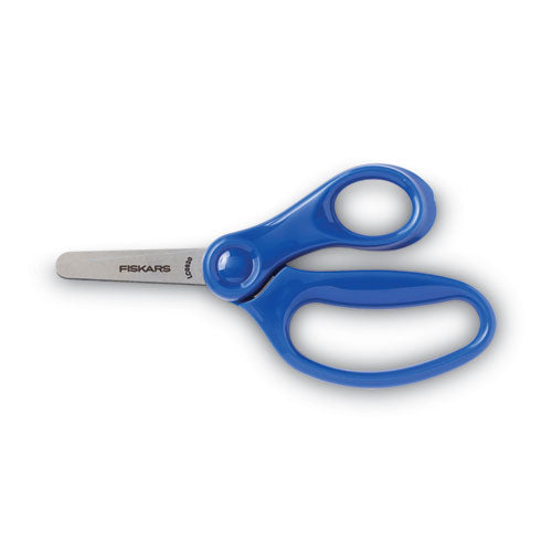 Kids/Student Scissors, Rounded Tip, 5" Long, 1.75" Cut Length, Assorted Straight Handles, 12/Pack-(FSK95017197J)