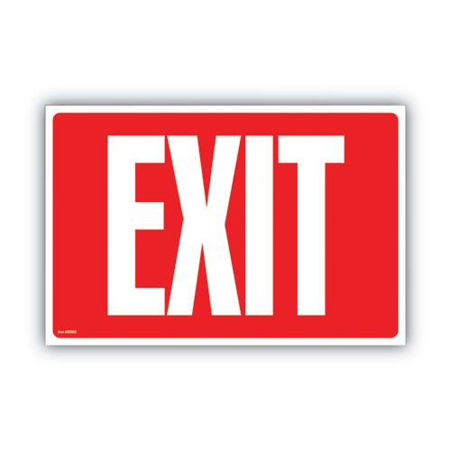 Glow-in-the-Dark Safety Sign, Exit, 12 x 8, Red-(COS098052)