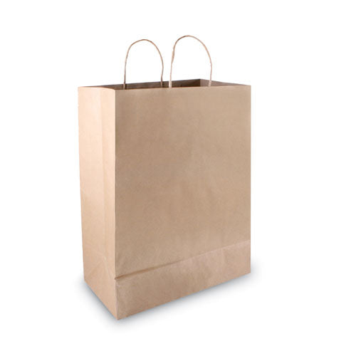 Premium Shopping Bag, 12" x 6.5" x 17", Brown Kraft, 50/Box-(COS091566)