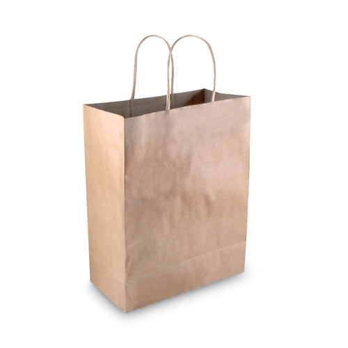 Premium Shopping Bag, 8" x 4" x 10.25", Brown Kraft, 50/Box-(COS098375)