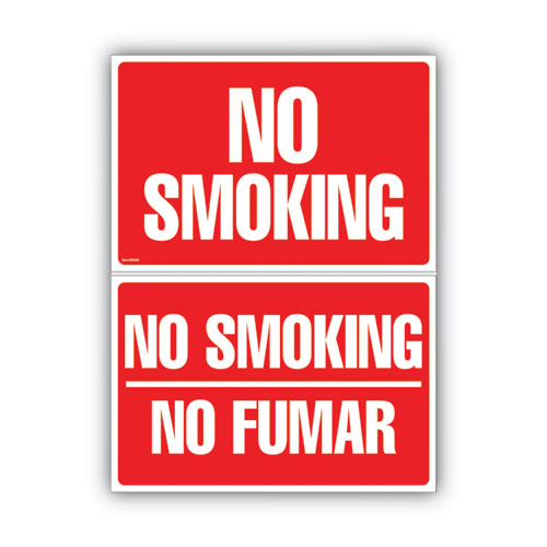 Two-Sided Signs, No Smoking/No Fumar, 8 x 12, Red-(COS098068)