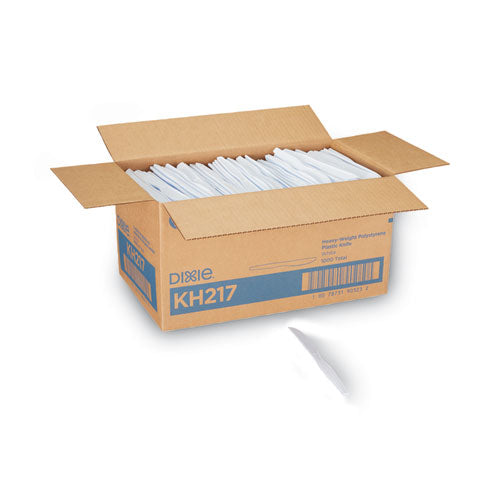 Plastic Cutlery, Heavyweight Knives, White, 1,000/Carton-(DXEKH217)