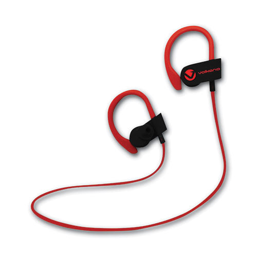 Race Series Wireless Bluetooth 4.2 Stereo Earphones with Built-In Mic, Red/Black-(VLKVK1008BKRD)