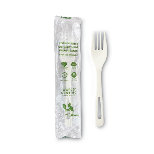 TPLA Compostable Cutlery, Fork, 6.3", White, 750/Carton-(WORFOPSI)