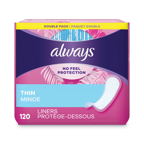 Thin Daily Panty Liners, Regular, 120/Pack, 6 Packs/Carton-(PGC10796)