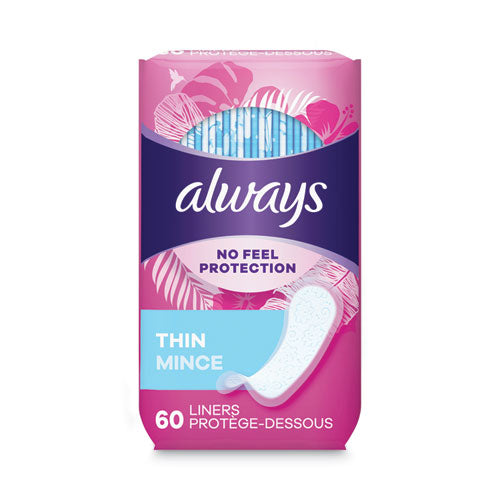 Thin Daily Panty Liners, 60/Pack, 12 Pack/Carton-(PGC08282)