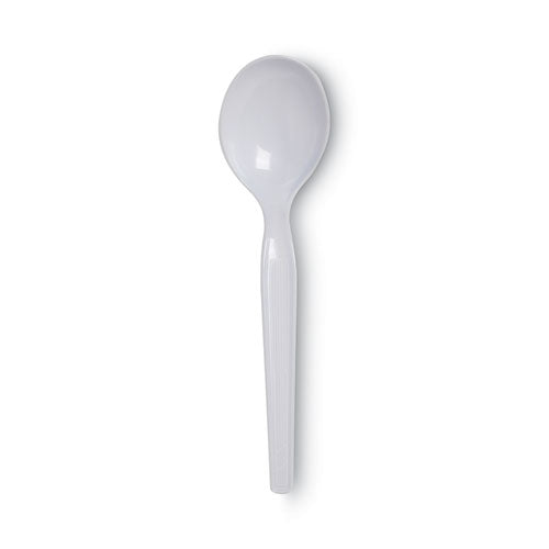 Individually Wrapped Mediumweight Polystyrene Cutlery, Soup Spoon, White, 1,000/Carton-(DXESM23C7)