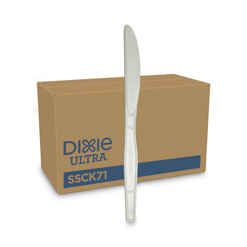 SmartStock Plastic Cutlery Refill, Knife, Natural, 40/Pack, 24 Packs/Carton-(DXESSCK71)