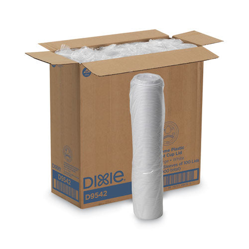Dome Drink-Thru Lids, Fits 10 oz to 16 oz Paper Hot Cups, White, 1,000/Carton-(DXED9542)