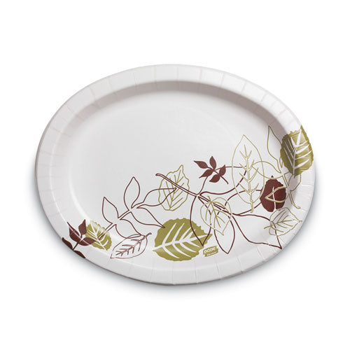 Pathways Heavyweight Oval Platters, 8.5 x 11, Green/Burgundy, 500/Carton-(DXESX11PLPATH)