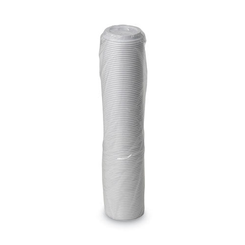 Dome Drink-Thru Lids, Fits 10 oz to 20 oz Dixie Paper Hot Cups, White, 100/Pack-(DXED9542PK)