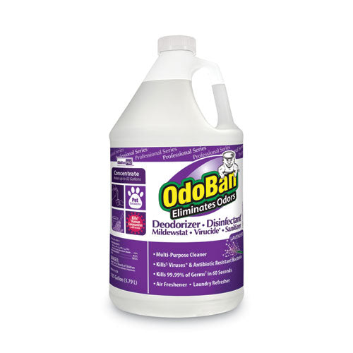 Concentrate Odor Eliminator and Disinfectant, Lavender Scent, 1 gal Bottle, 4/Carton-(ODO911162G4)