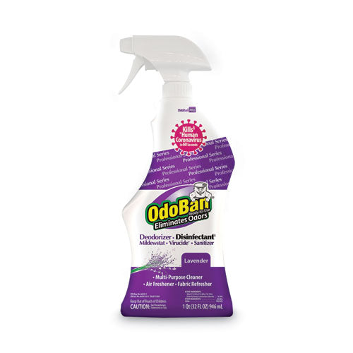 RTU Odor Eliminator and Disinfectant, Lavender, 32 oz Spray Bottle, 12/Carton-(ODO910162QC12)