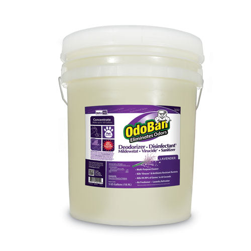 Concentrated Odor Eliminator and Disinfectant, Lavender Scent, 5 gal Pail-(ODO9111625G)