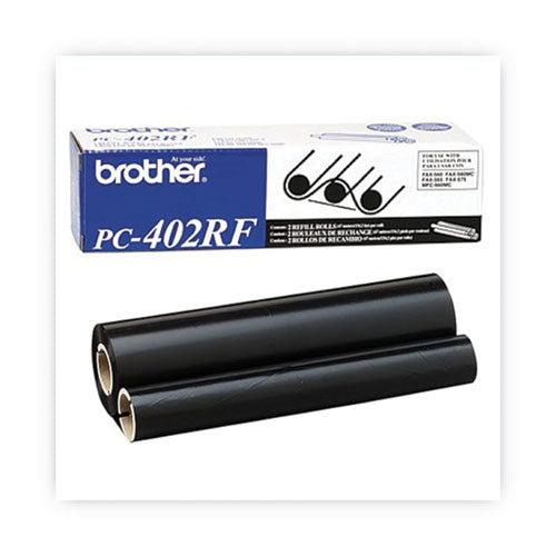 PC-402RF Thermal Transfer Refill Roll, 150 Page-Yield, Black, 2/Pack-(BRTPC402RF)